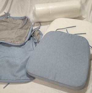 NIB Light Blue Dining/Kitchen Chair Cushions/Pads Waterproof Non Slip Backing